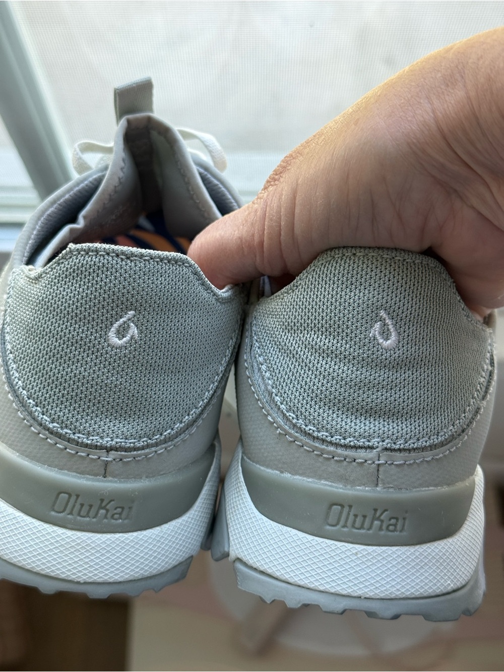 OluKai Women's Light Gray Slip-On Sneakers